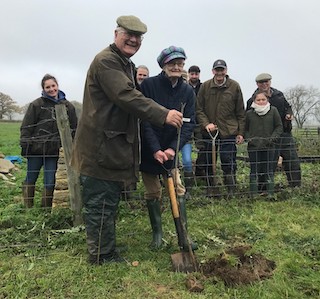 Babs Makes her Mark on Moreton Show Tree Planting